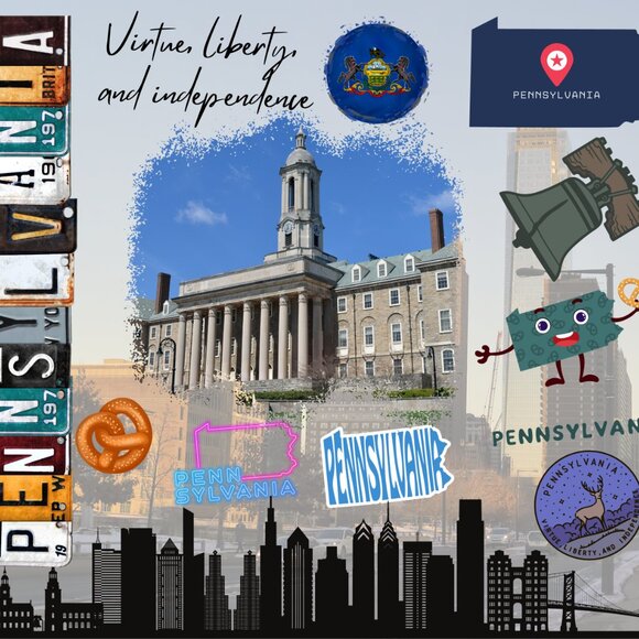 Pennsylvania Tumbler Pennsylvania State Cup, 20oz Sublimation Tumbler - Picture 2 of 7